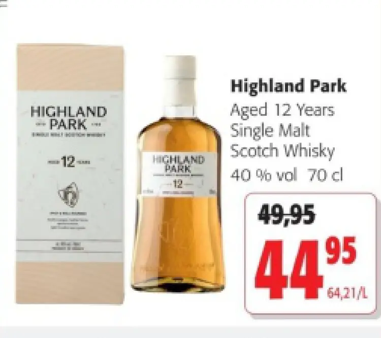 Offre: Highland Park Aged 12 Years Single Malt Scotch Whisky