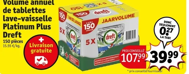 Offre: tablettes lave-vaisselle Platinum Plus