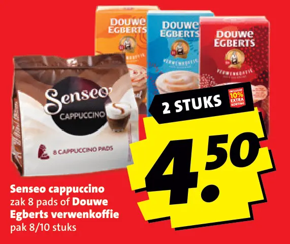 Aanbieding: Senseo cappuccino of Douwe Egberts verwenkoffie