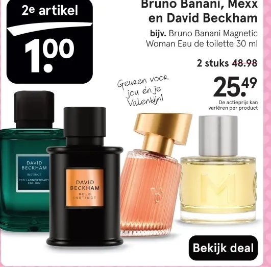 Aanbieding: Bruno Banani, Mexx en David Beckham