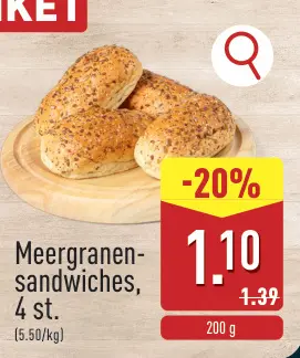 Aanbieding: Meergranen-sandwiches