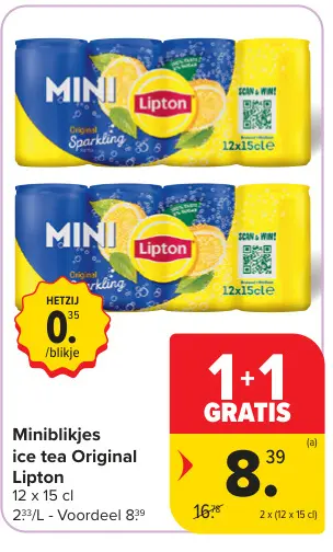 Promotie: Miniblikjes ice tea Original