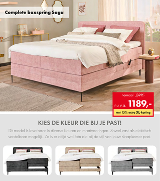 Aanbieding: Complete boxspring Saga