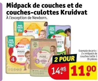 Offre: Midpack de couches et de couches-culottes