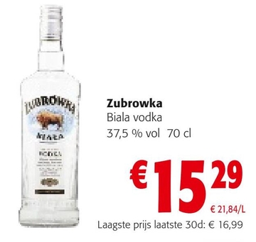 Aanbieding: Zubrowka Biala vodka