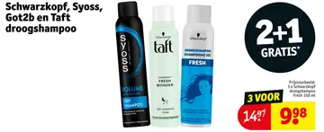 Aanbieding: Schwarzkopf, Syoss, Got2b en Taft droogshampoo