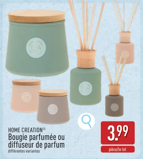 Offre: Bougie parfumée ou diffuseur de parfum