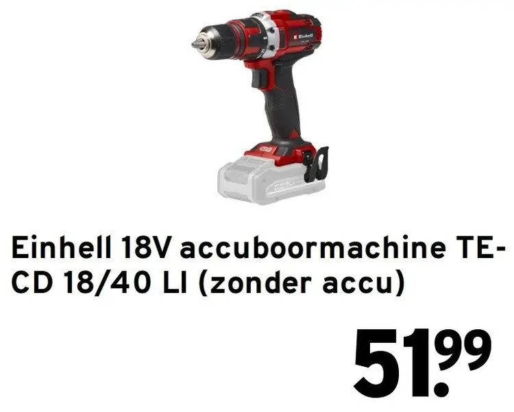 Aanbieding: 18V accuboormachine TE-CD 18/40 LI (zonder accu)