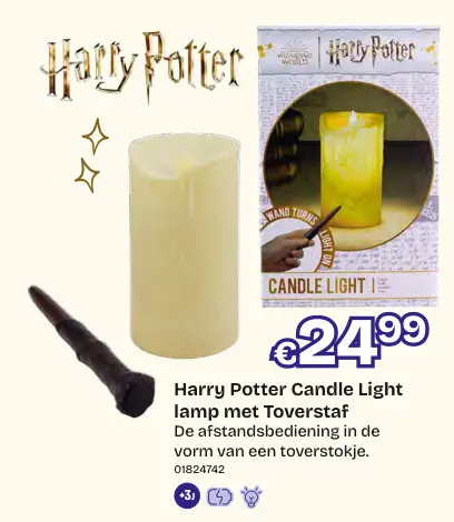 Aanbieding: Harry Potter Candle Light lamp met Toverstaf