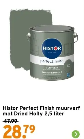 Aanbieding: Perfect Finish muurverf mat Dried Holly