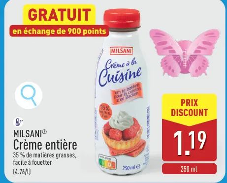 Offre: Crème entière