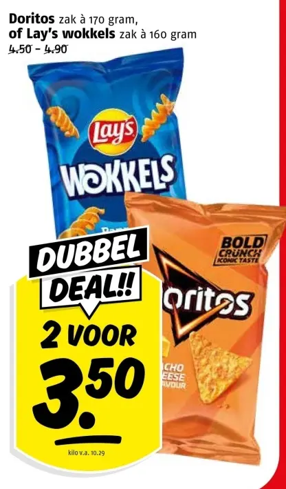 Aanbieding: Doritos or Lay's wokkels