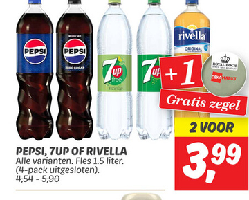 Aanbieding: PEPSI, 7UP OF RIVELLA