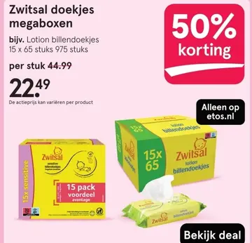 Aanbieding: Zwitsal billendoekjes