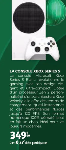 Offre: Console Xbox series s
