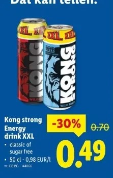 Promotie: Kong strong Energy drink XXL