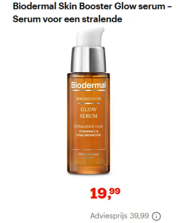 Promotie: Biodermal Skin Booster Glow serum