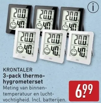 Aanbieding: 3-pack thermo-hygrometerset