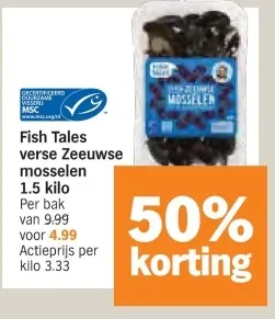 Aanbieding: Fish Tales verse Zeeuwse mosselen