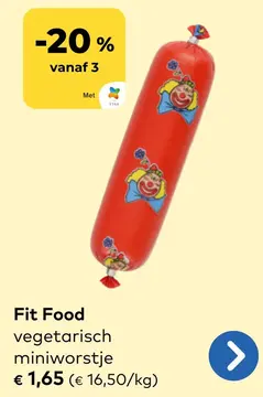 Aanbieding: Fit Food miniworstje