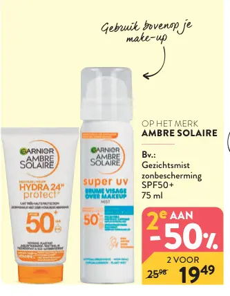 Promotie: Gezichtsmist zonbescherming SPF50+