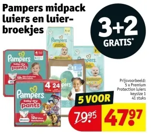 Promotie: Pampers midpack luiers en luierbroekjes