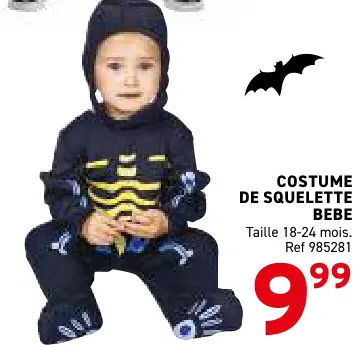 Offre: Costume de squelette bebe