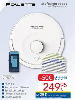 Promotie: Stofzuiger robot RR8777HW ANIMAL