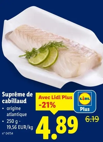 Offre: Suprême de cabillaud