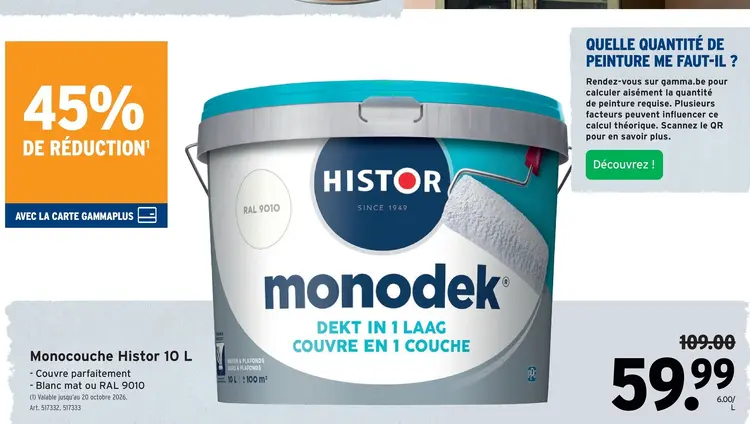 Offre: Monocouche Histor 10 L