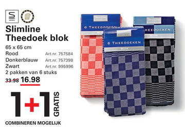 Aanbieding: Slimline Theedoek blok