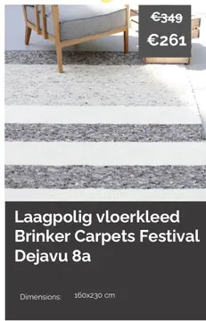 Aanbieding: Laagpolig vloerkleed Brinker Carpets Festival