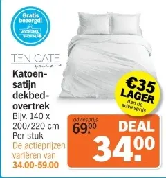 Aanbieding: Katoen-satijn dekbed-overtrek