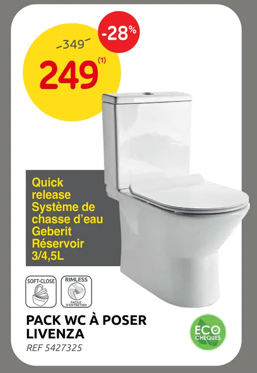Offre: Pack wc à poser Livenza