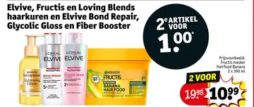 Aanbieding: Elvive, Fructis en Loving Blends haarkuren en Elvive Bond Repair, Glycolic Gloss en Fiber Booster
