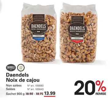 Offre: Daendels Noix de cajou