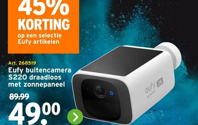 Aanbieding: buitencamera S220 draadloos met zonnepaneel