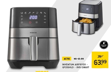 Aanbieding: Inventum airfryer - GF350HLD - rvs/zwart