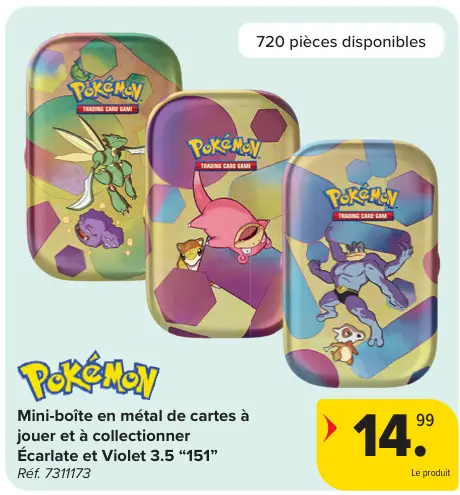 Offre: Mini-boîte en métal de cartes à jouer et à collectionner Écarlate et Violet