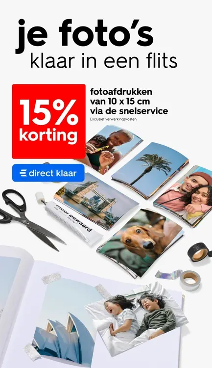 Aanbieding: Fotoafdrukken van 10 x 15 cm via de snelservice