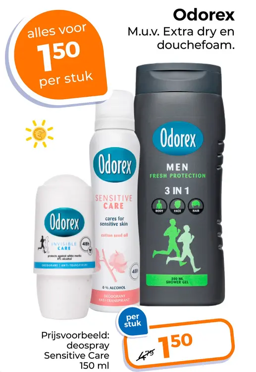 Aanbieding: Odorex deospray Sensitive Care