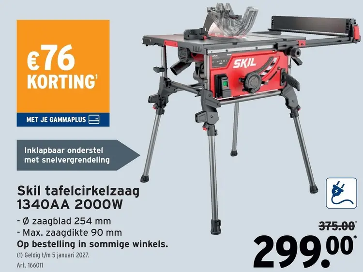 Promotie: Skil tafelcirkelzaag 1340AA 2000W
