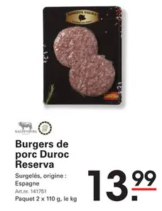Offre: Burgers de porc Duroc Reserva
