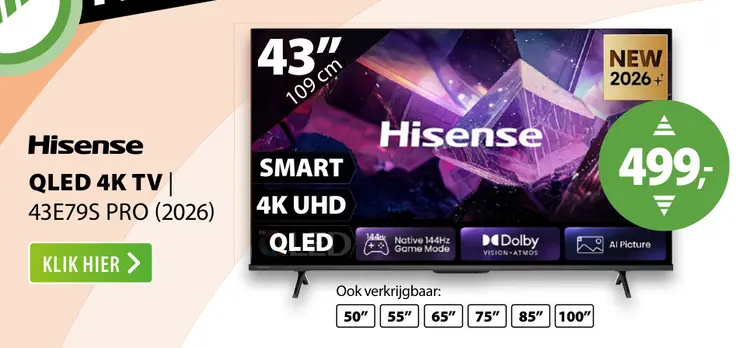 Aanbieding: Qled 4k tv 43e79s pro (2026)