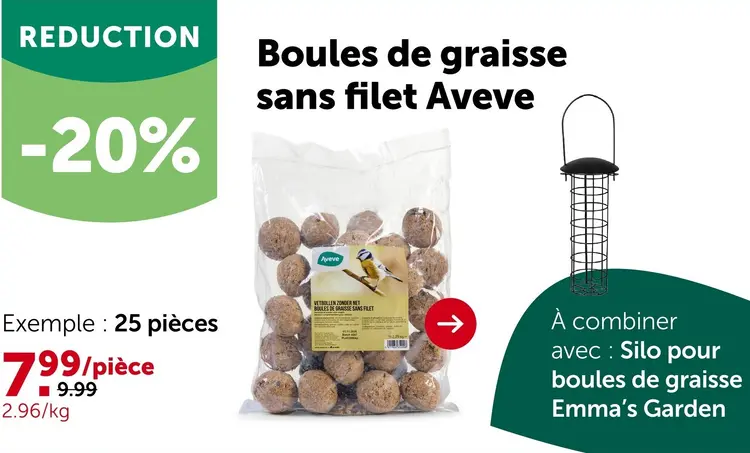 Offre: Boules de graisse sans filet