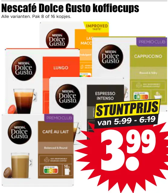 Aanbieding: Nescafé Dolce Gusto koffiecups