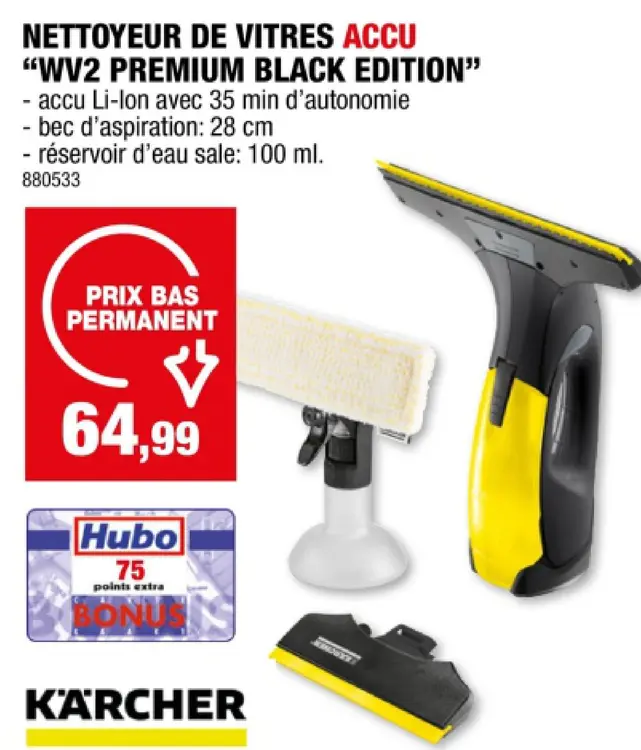 Offre: Nettoyeur de vitres accu "wv2 premium black edition