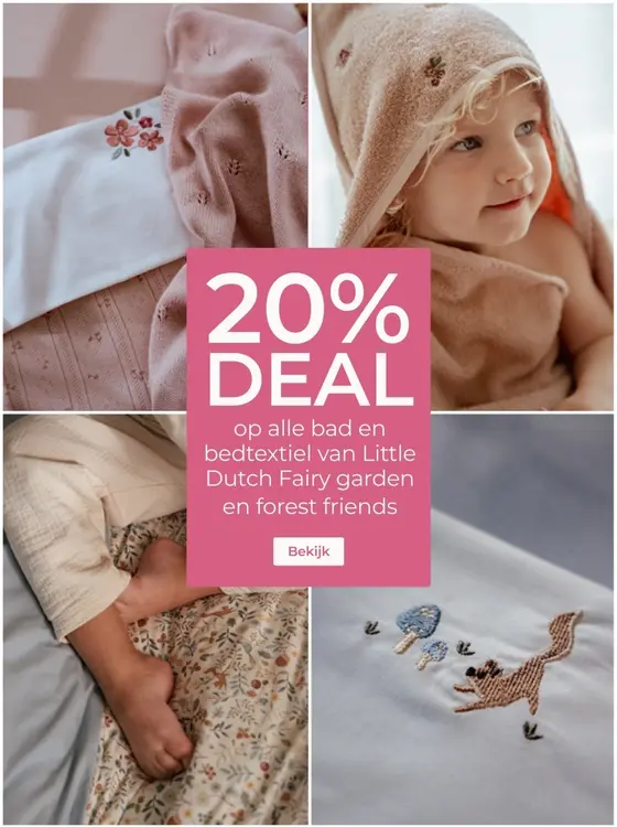 Aanbieding: Alle bad en bedtextiel van Little Dutch Fairy garden en forest friends