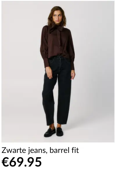 Promotie: Zwarte jeans, barrel fit