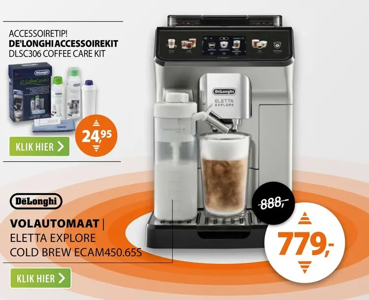Aanbieding: DeLonghi ECAM450.65S Eletta Explore Cold Brew
